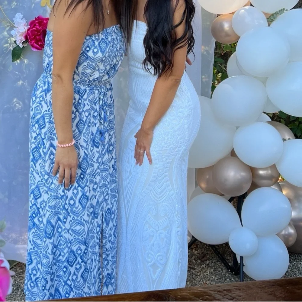 Lulus Magnificent Love White Sequin Strapless Maxi Dress - Picture 9 of 11